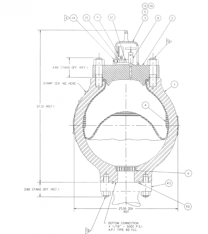 ΦΒ-1600 μέρη Shell Assy αντλιών λάσπης για Dampener API 7K 1 παλμού